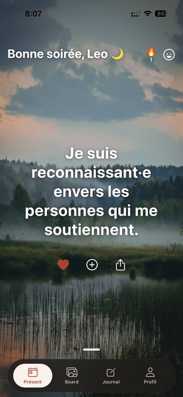 Affirmation « Je suis reconnaissant·e envers les personnes qui me soutiennent »